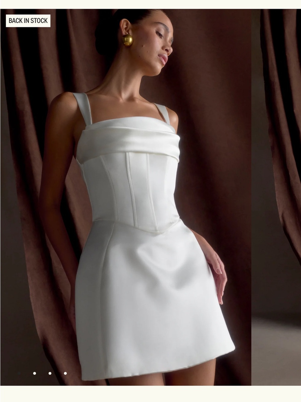 Isabel satin corset mini Dress NWT
